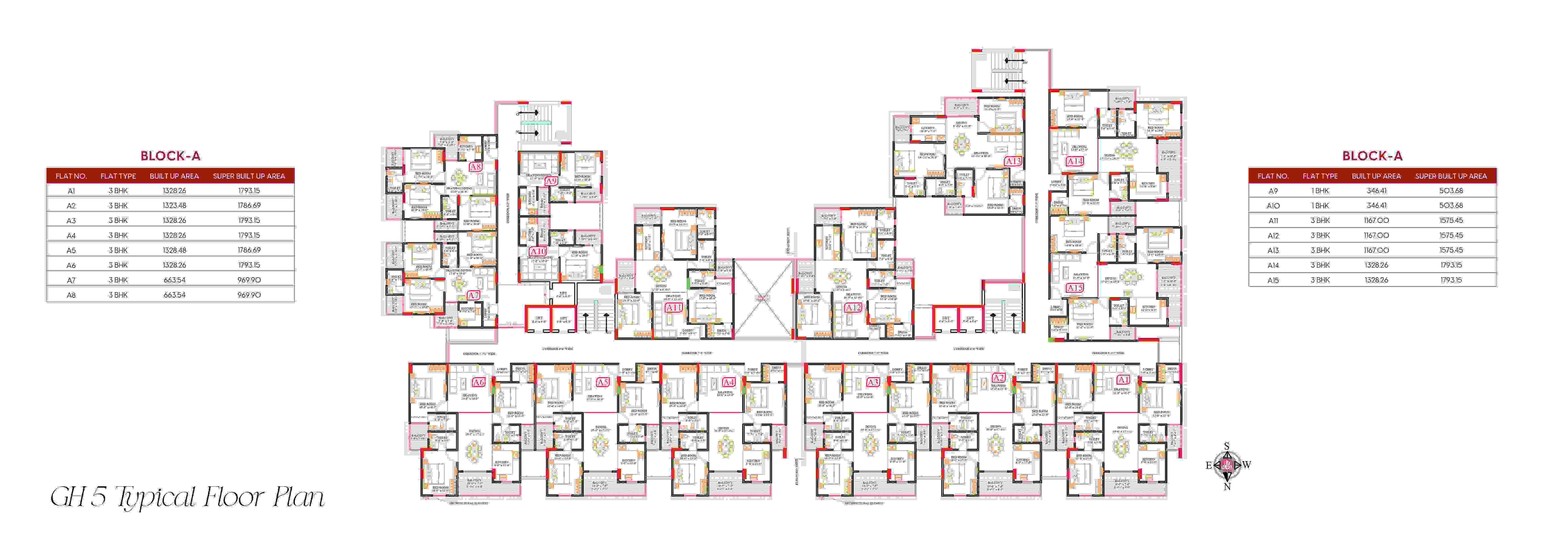 Ground floor architectural layout plan for Gulmohar Heights